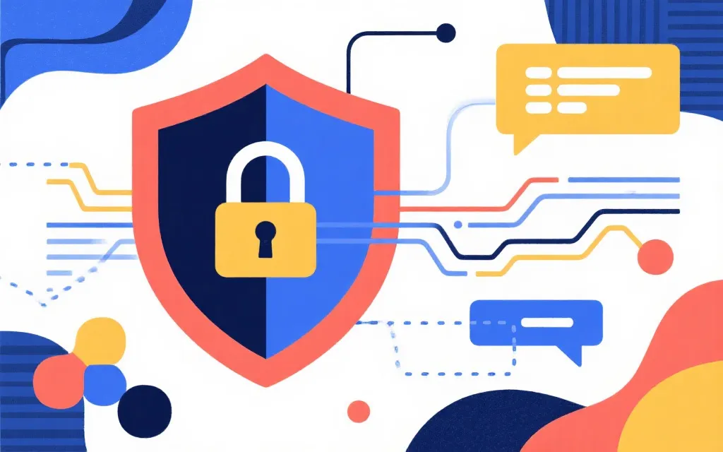 信息安全与合规管理抽象插画